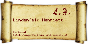 Lindenfeld Henriett névjegykártya